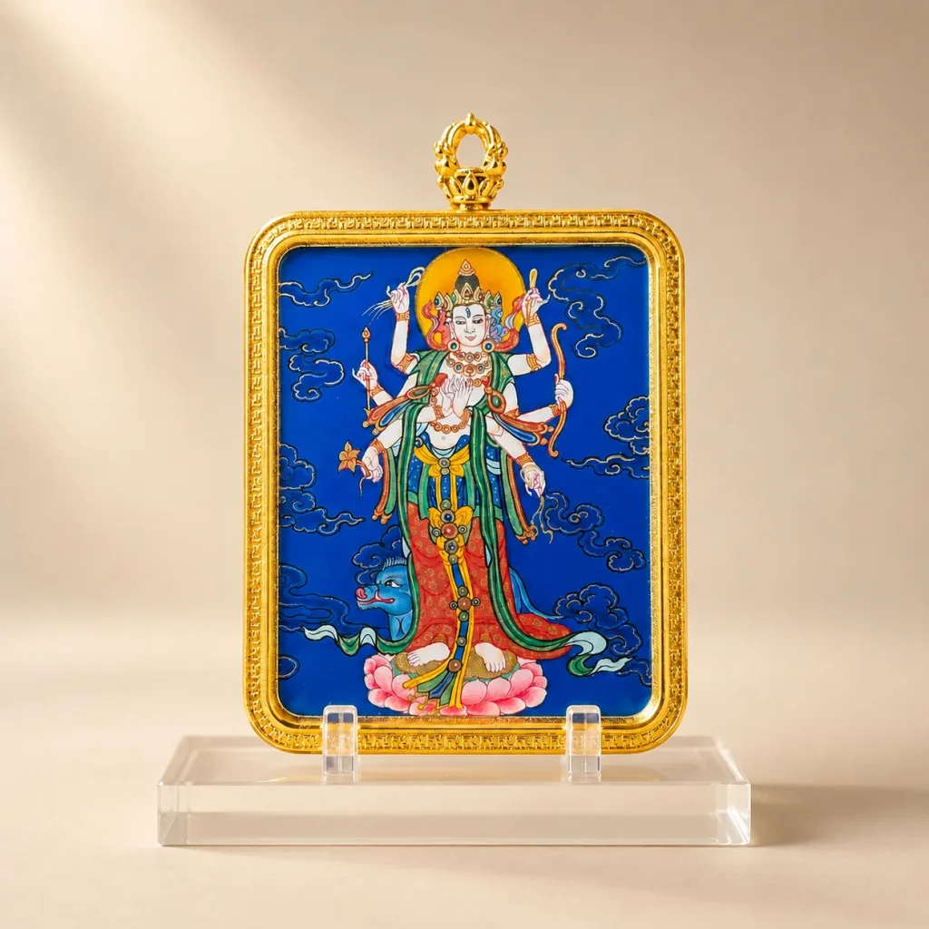 Mặt dây chuyền Marici Thangka màu xanh