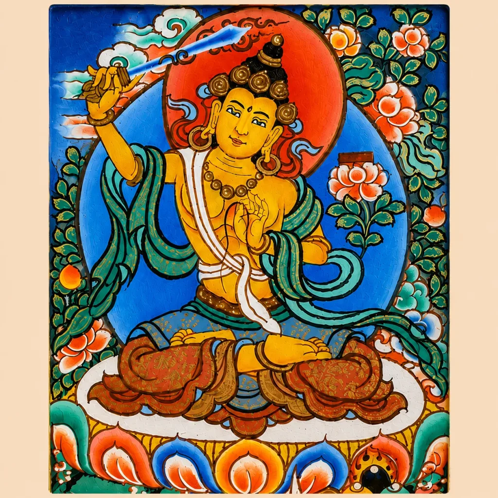 Tibetan Manjushri Bodhisattva Pendant Necklace