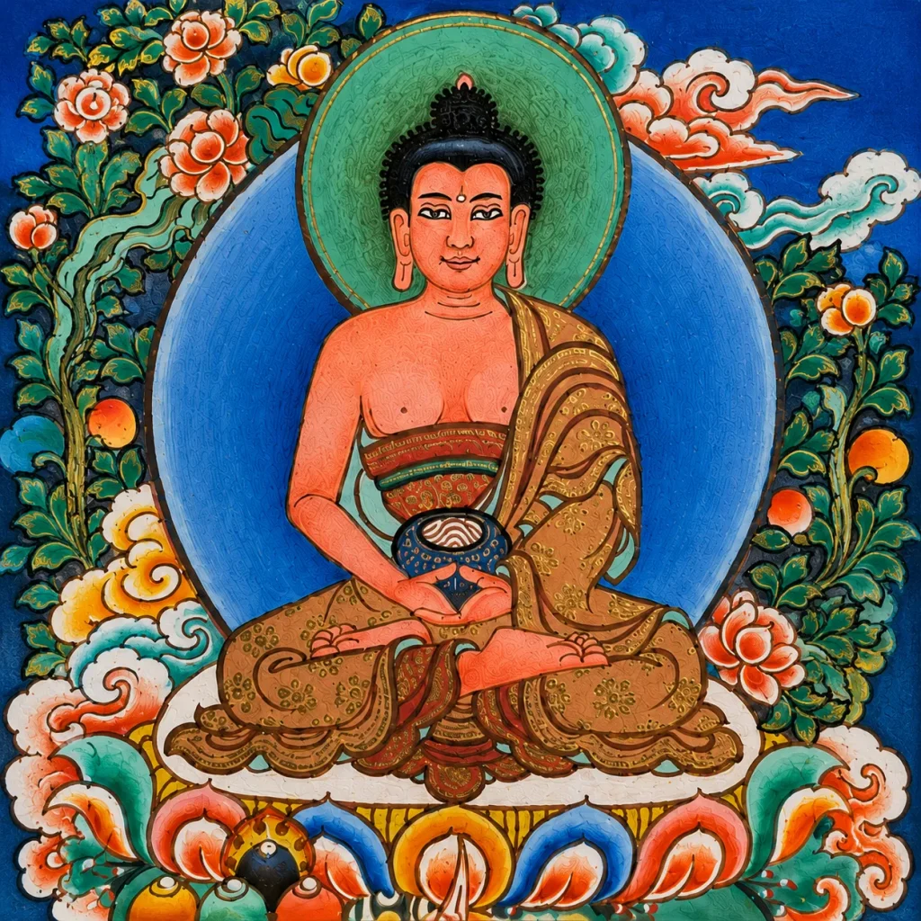 Tibetan Amitabha Buddha Pendant Necklace