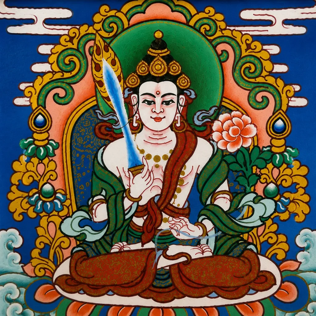 Tibetan Akasagarbha Bodhisattva Pendant Necklace