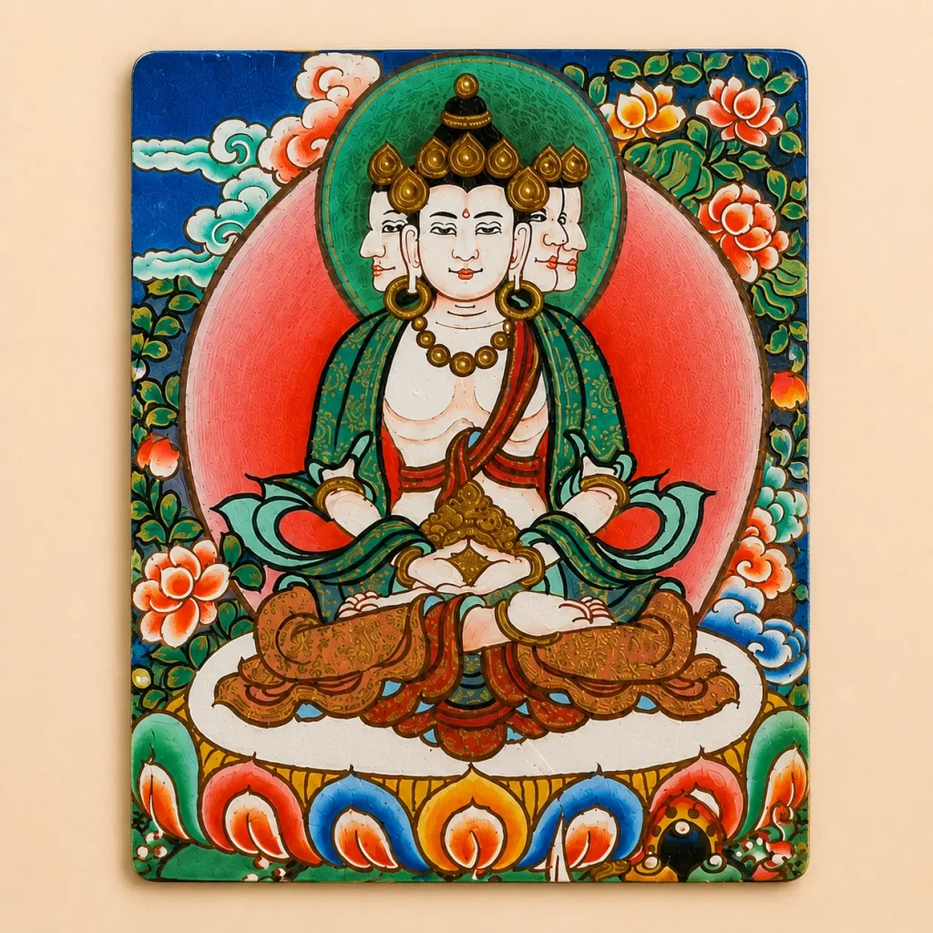 Tibetan Mahavairocana Buddha Pendant Necklace