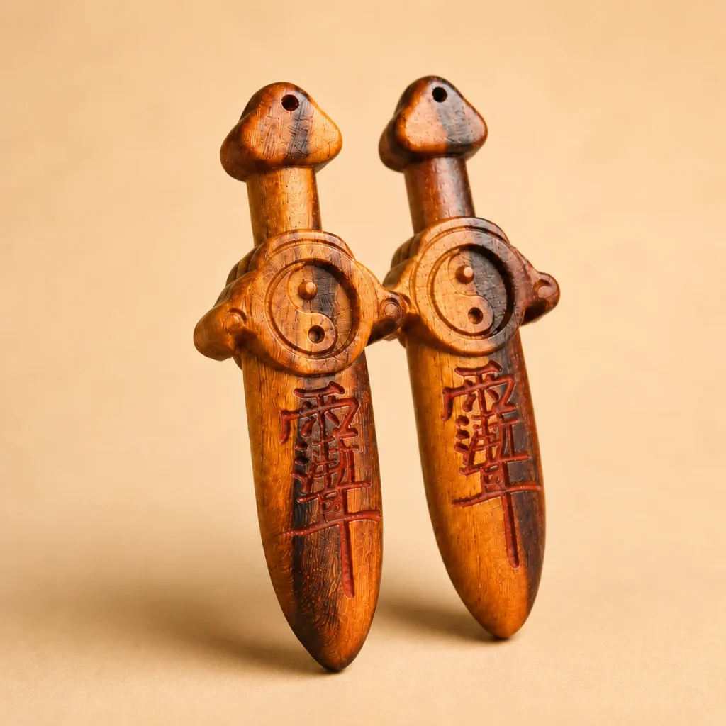 Double-Sided Thunderwood Flame Mini Sword Charm