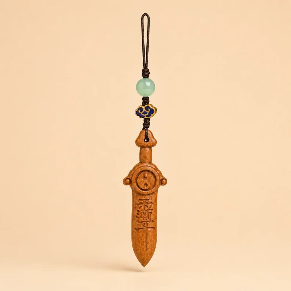Ziwei Seven-Star Wooden Sword Pendant