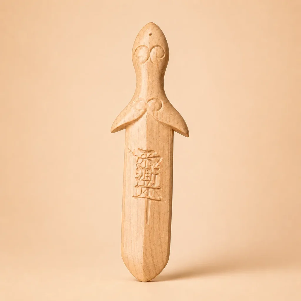 15cm Carved Rune Wooden Sword Ornament