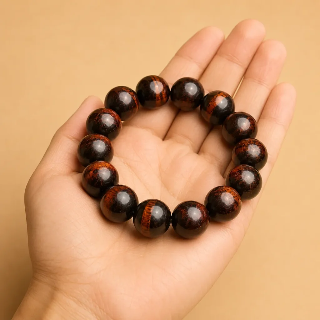 Dark Thunderwood Round Bead Bracelet