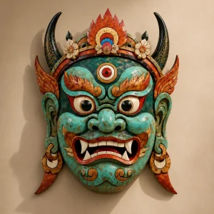 Jiazuo Guardian Nuo Mask Sculpture