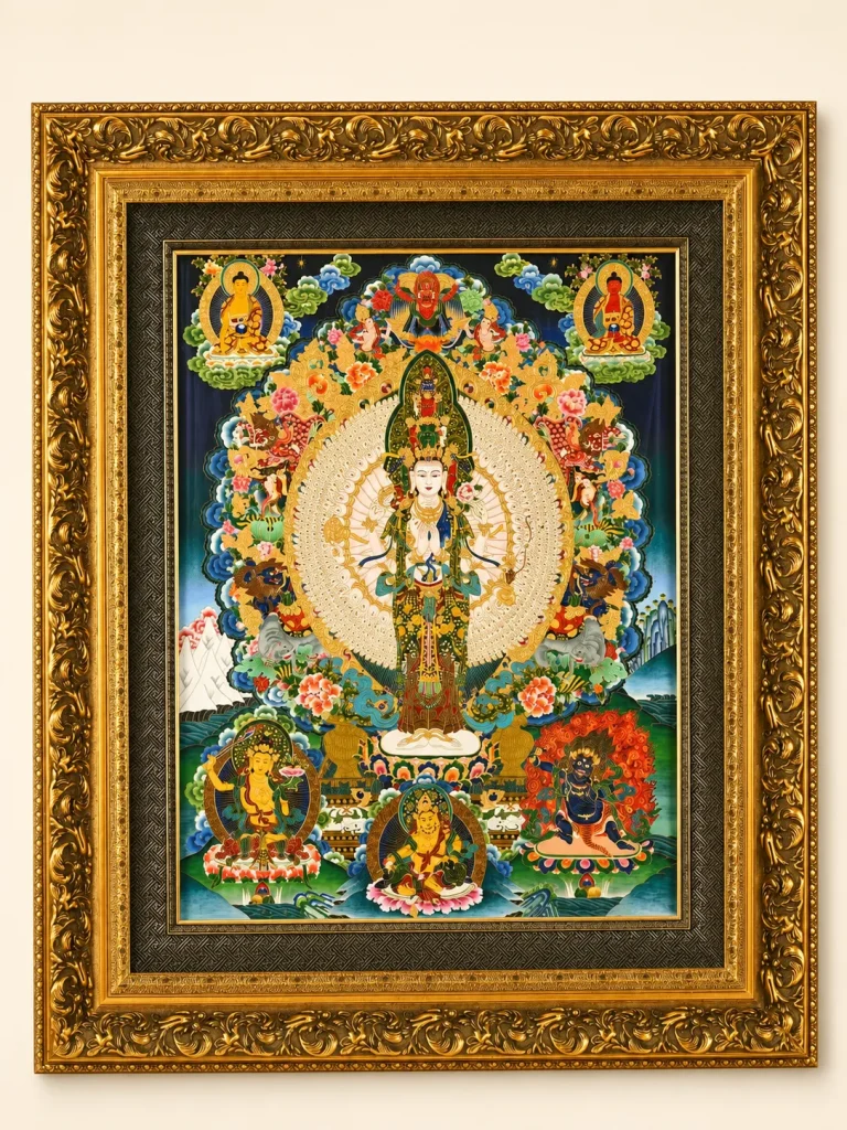 Thousand-Armed, Thousand-Eyed Avalokiteshvara Guardian Thangka