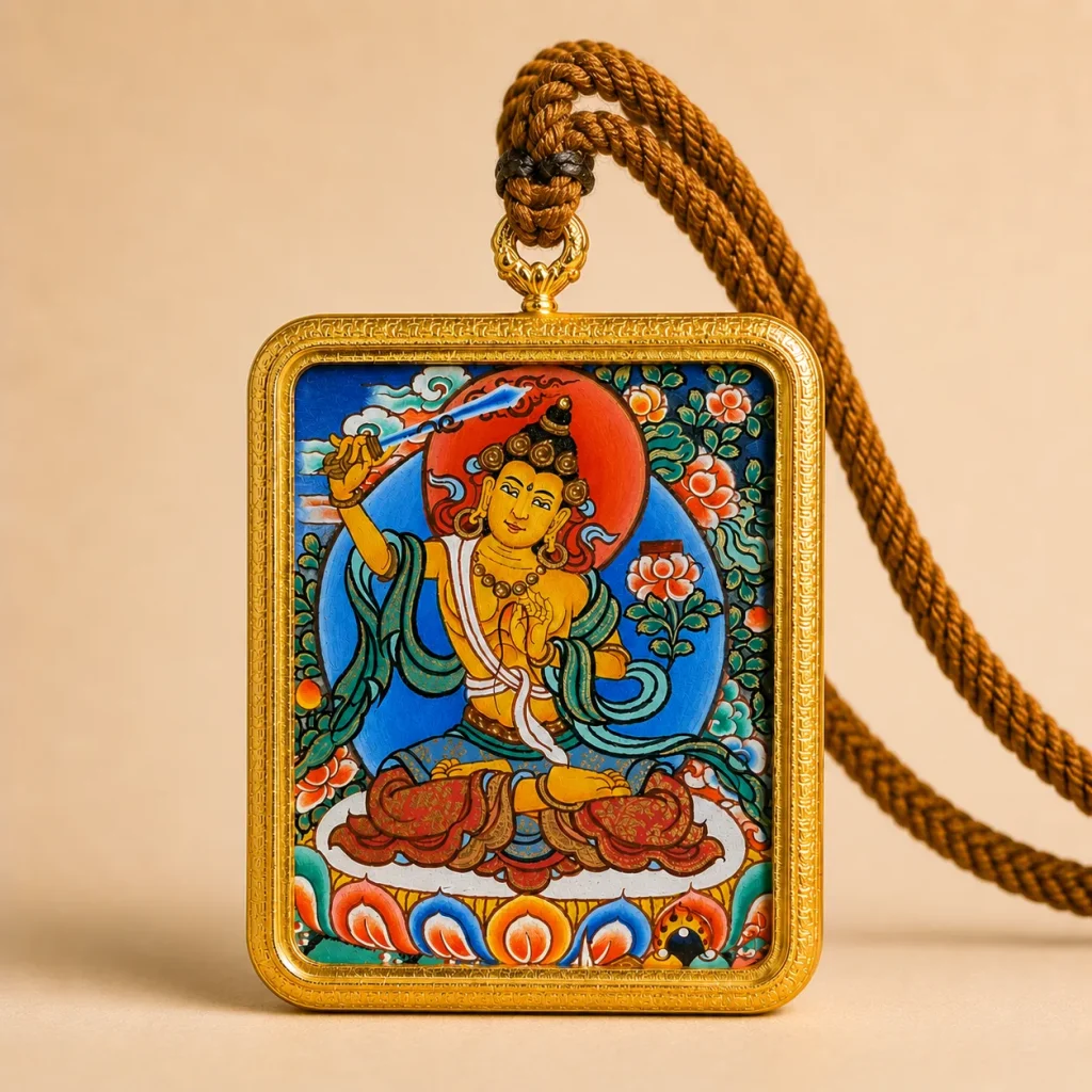 Tibetan Manjushri Bodhisattva Pendant Necklace