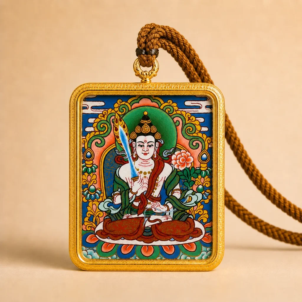 Tibetan Akasagarbha Bodhisattva Pendant Necklace