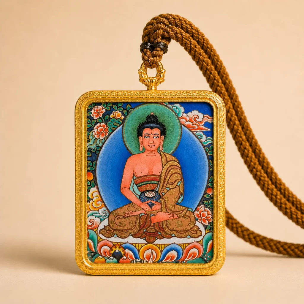 Tibetan Amitabha Buddha Pendant Necklace